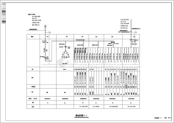 某菜场全套电气系统CAD施工图纸-图二
