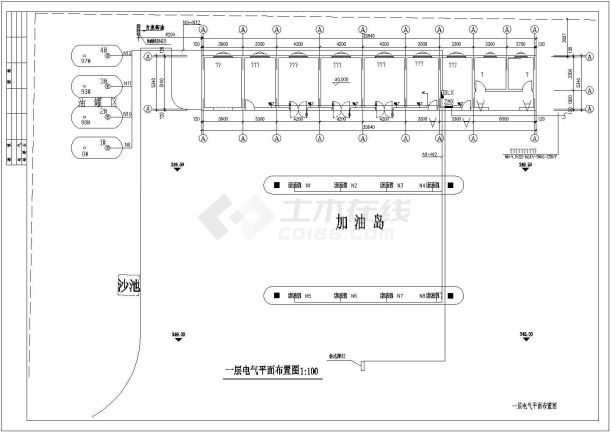 某加油站全套电气CAD施工设计图纸-图二