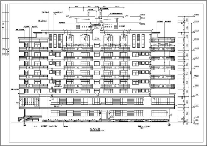 某地8层框架结构住宅楼建筑设计方案图_图1