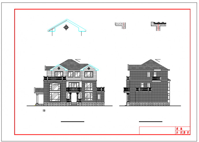 某框架结构3层独栋别墅建筑设计及图含效果图_图1