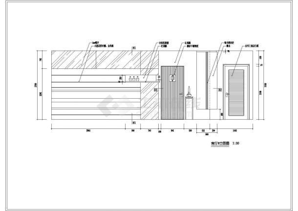 某样板房室内装修各房间立面cad设计施工图-图二