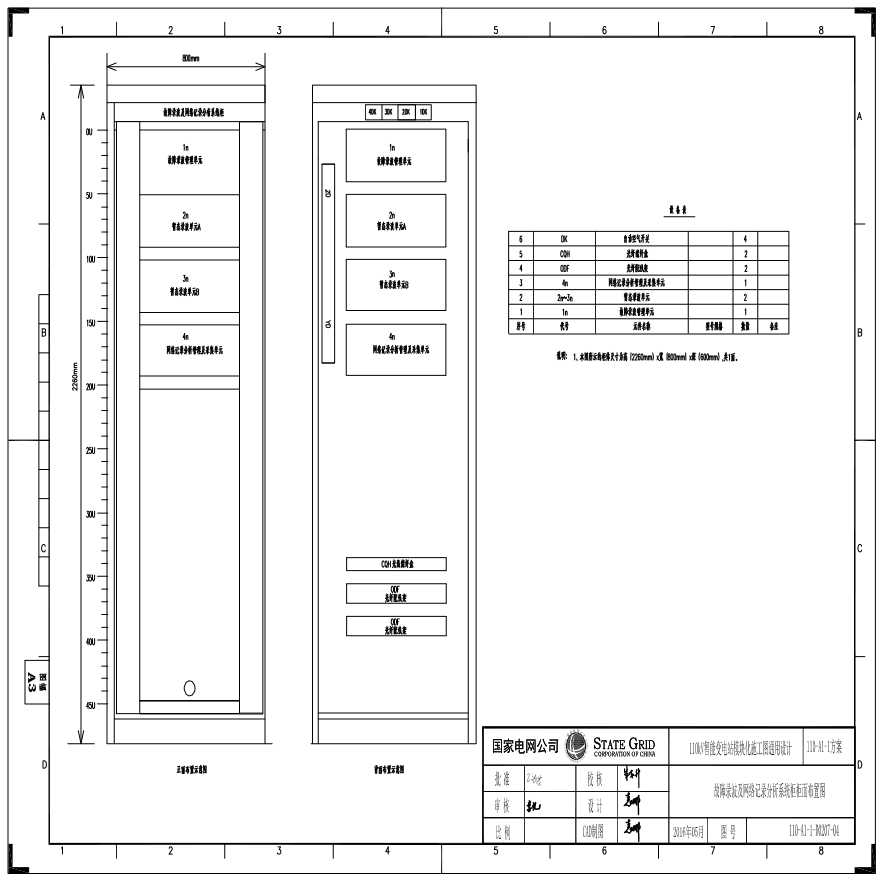 110-A1-1-D0207-04 故障录波及网络记录分析系统柜柜面布置图.pdf-图一