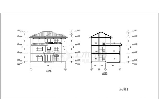 某砖混结构三层独栋别墅建筑设计方案含效果图-图一