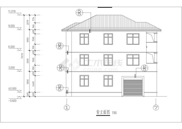 某砖混结构三层独栋别墅建筑设计方案含效果图-图二