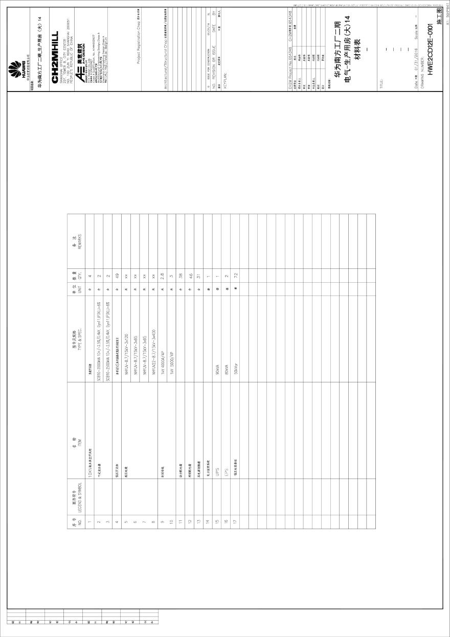 HWE2CD12E-0101电气-生产用房(大)14材料表-.pdf-图一