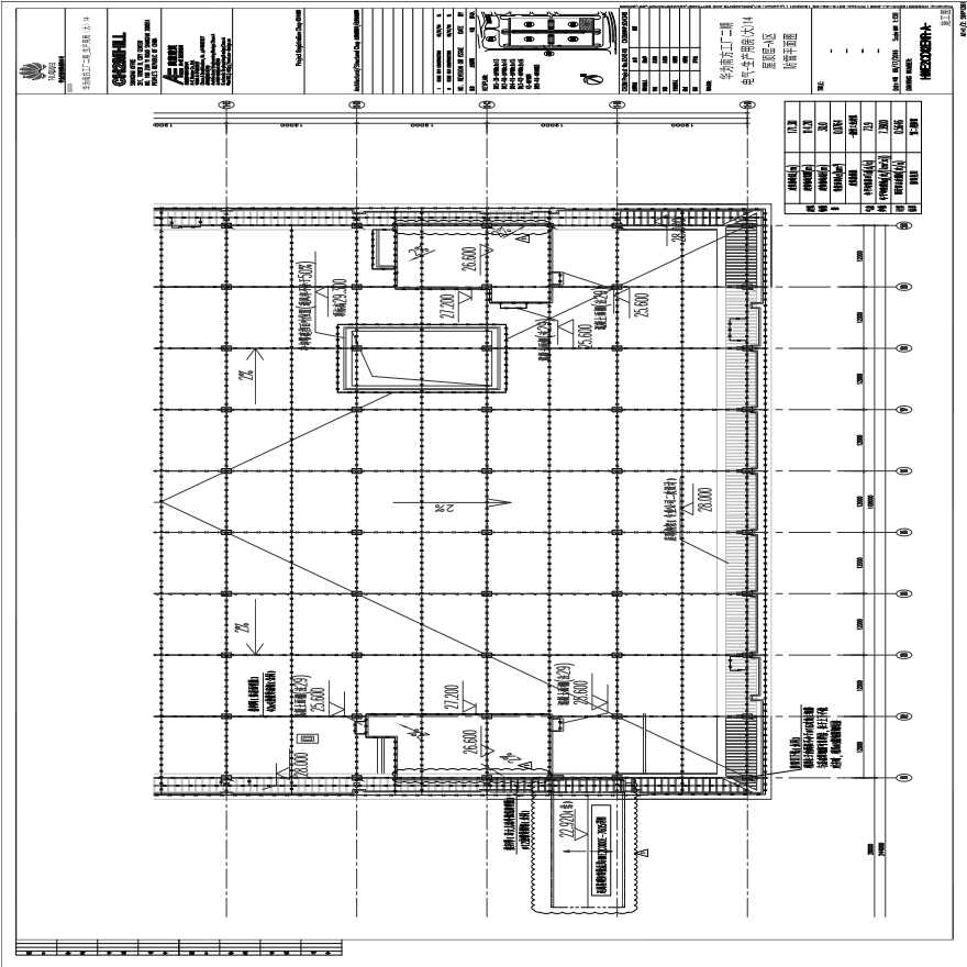 HWE2CD12ENR-A-电气-生产用房(大)14屋顶层-A区防雷平面图.pdf-图一