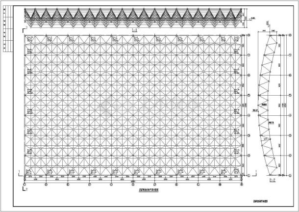 某地区螺栓球网架结构屋面施工图纸-图一