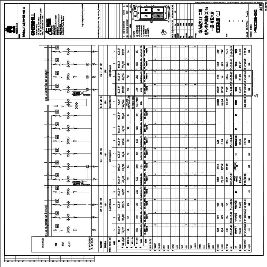 HWE2CD13E-0302电气-生产用房(大)16一层-变配电室低压系统图（二）.PDF-图一
