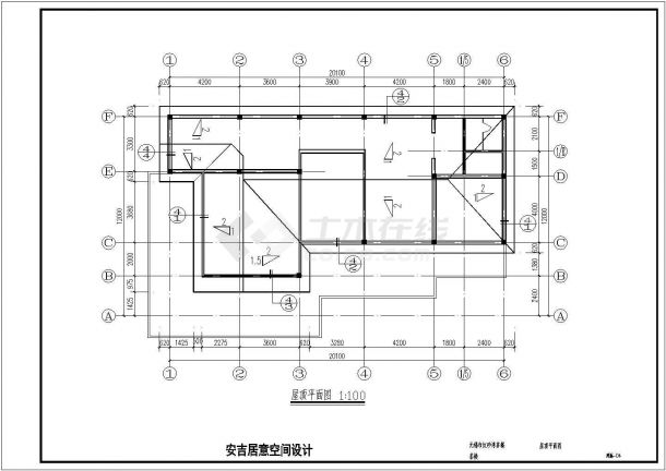 二层框架结构锁具茶楼建筑设计图-图一