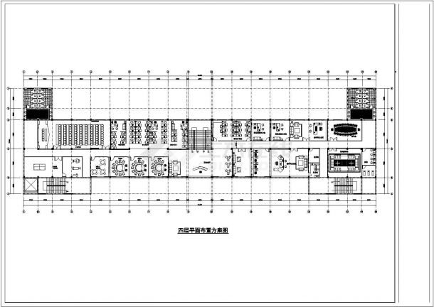 长形会议室cad平立面装修施工设计CAD图例-图一