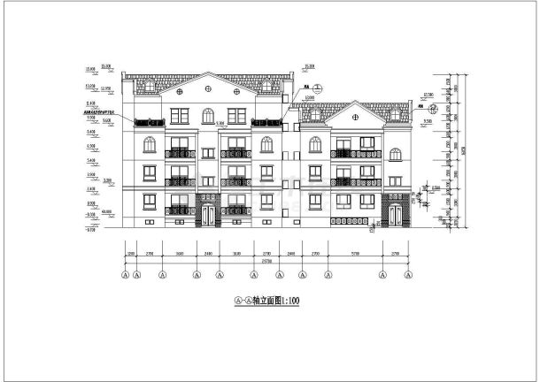 某地4层砖混结构叠排别墅带会所施工图-图二