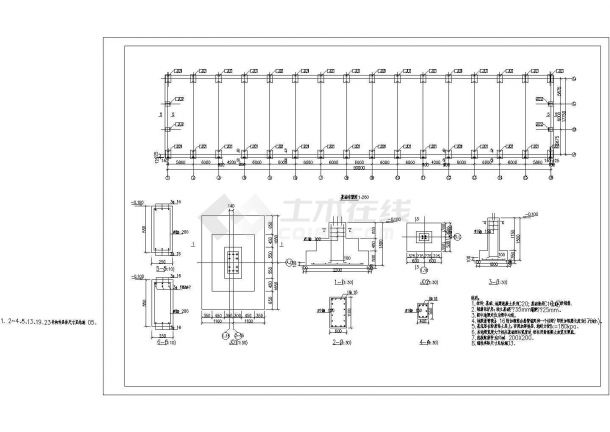 某工业区钢结构厂房CAD施工设计图纸-图二