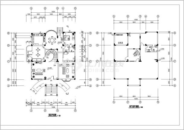 某地框架结构别墅装饰CAD设计施工方案-图一