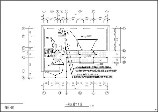 某地区民房电气设计CAD施工图纸-图二