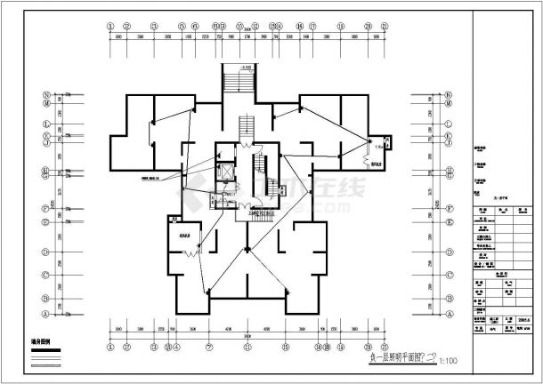 某地区33层住宅电气设计CAD施工图纸-图一