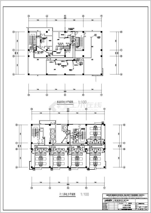 某大学12层综合楼电气设计施工图-图二