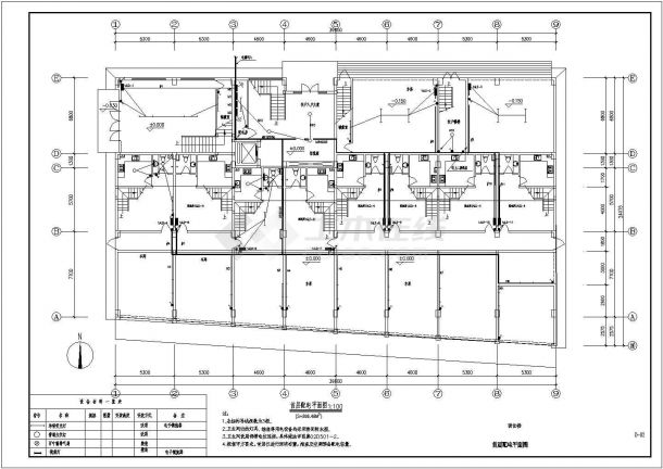某八层商住楼电气设计CAD施工图-图一
