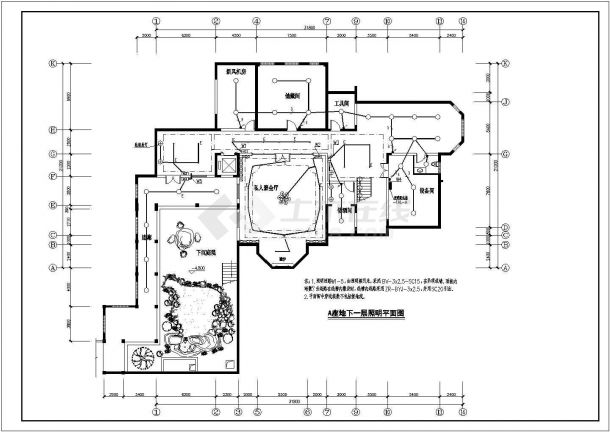 一栋带地下室的二层别墅电气设计施工图-图一
