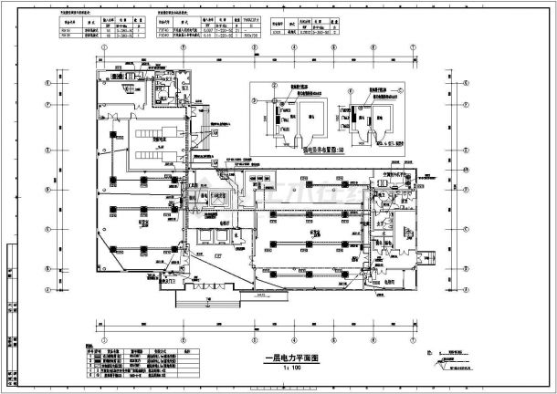 某单位一栋6层的科研楼电气设计施工图-图一