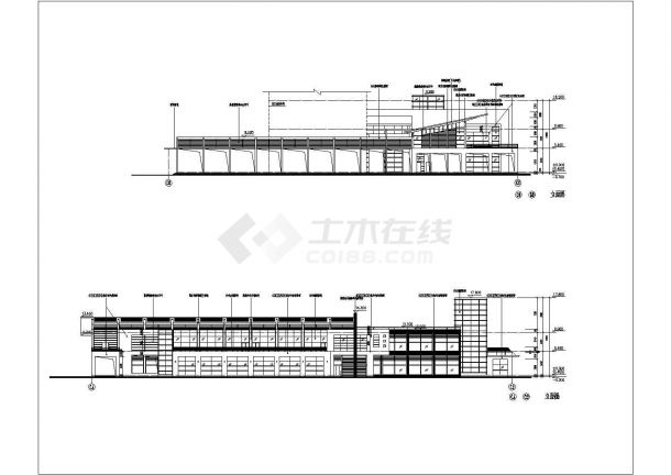 【深圳】两层框架结构小区会所建筑设计施工图-图一