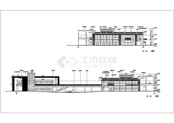 【深圳】两层框架结构小区会所建筑设计施工图-图二