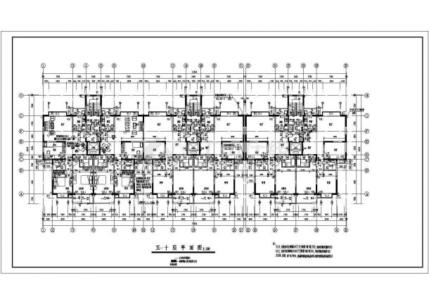 某地小高层住宅施工cad设计图（共17张）-图二