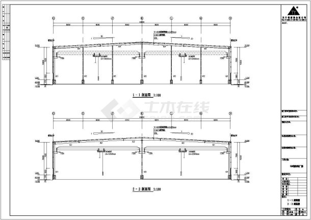 某地区厂房建筑结构cad施工图纸-图一