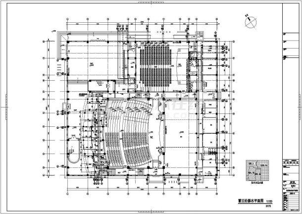  Water supply and drainage design and construction drawing of a university activity center on the fourth floor - Figure 1