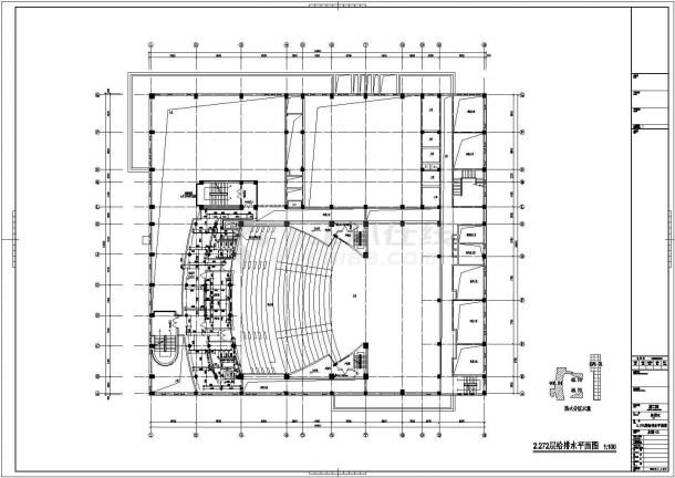  Water supply and drainage design and construction drawing of a university activity center on the fourth floor - Figure 2