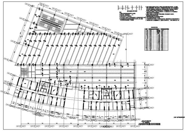 某地区建筑框架结构办公楼cad施工图纸-图二