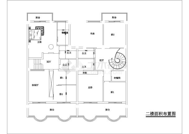 某完整住宅家装室内装修cad施工图-图二