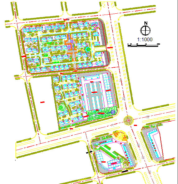 某地区居住区详细规划建筑cad施工图_图1