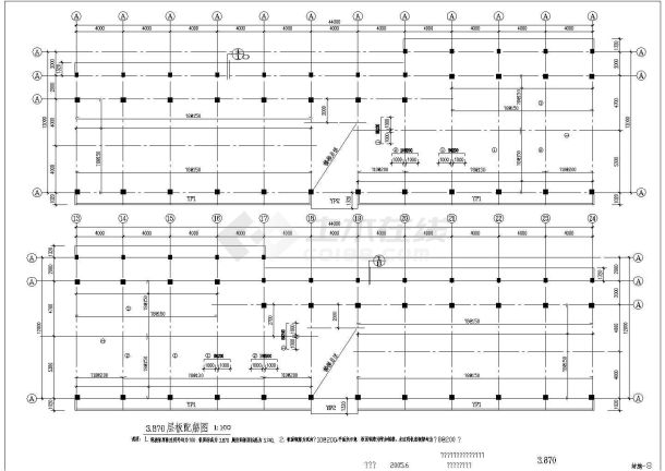 北方某地区三层管理用房建筑结构施工图纸-图一