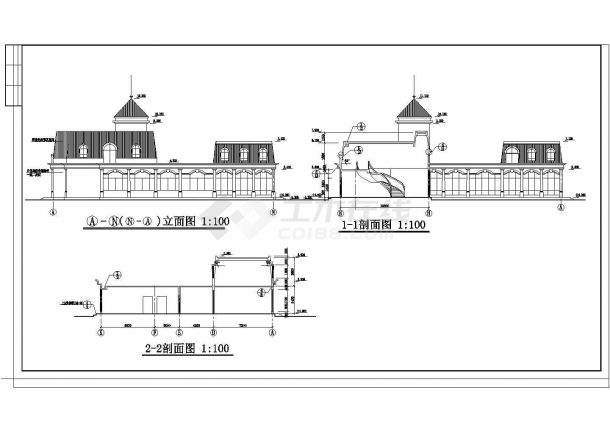某地两层砖混结构余杭茶馆建筑设计施工图-图二