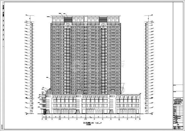 江西上饶市28层商住楼建筑设计方案图-图一