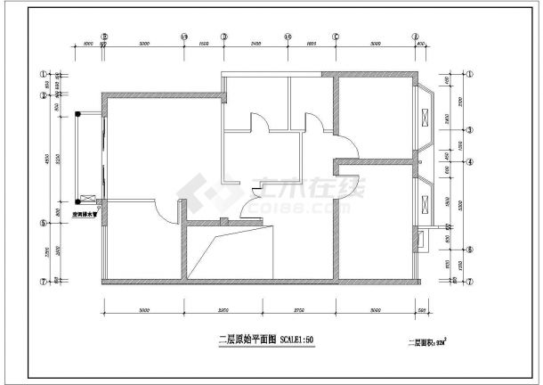 某是商业框架结构别墅装修CAD设计施工方案图-图二