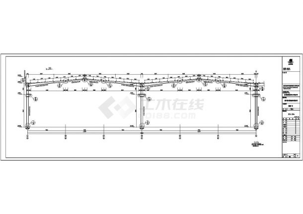 浙江某4连跨单层门式钢架厂房施工图（带天窗）-图二