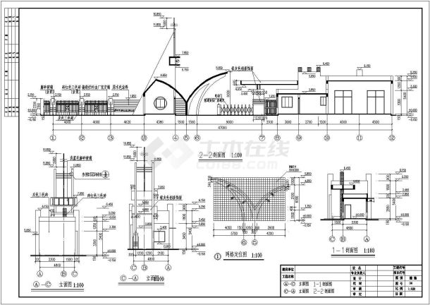 某地单层现代风格大门建筑设计方案图-图一