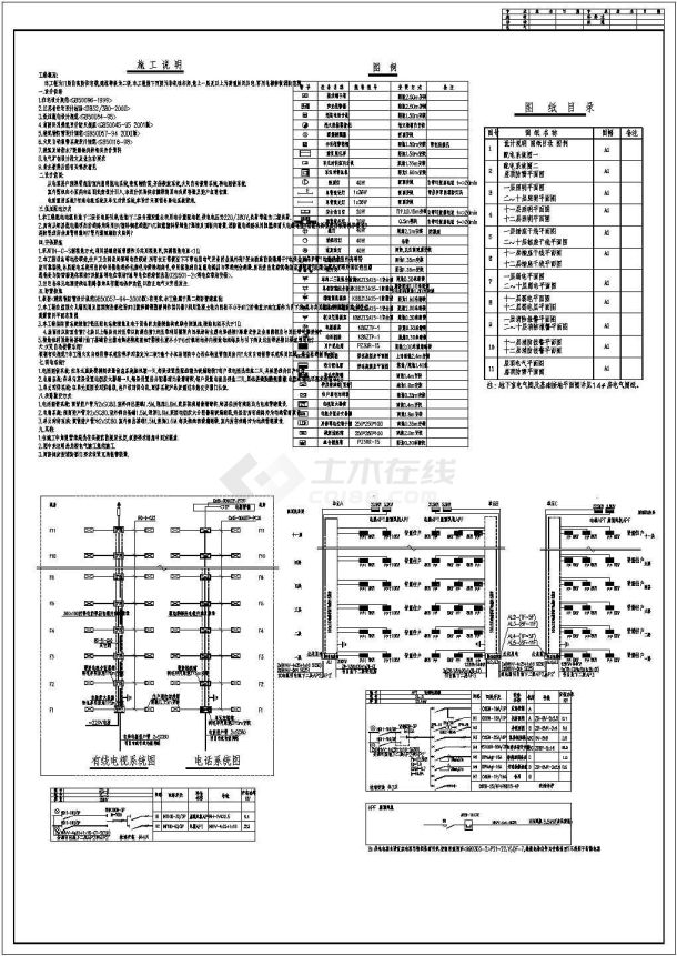 某地区某多层住宅楼电气设计CAD施工图纸-图一