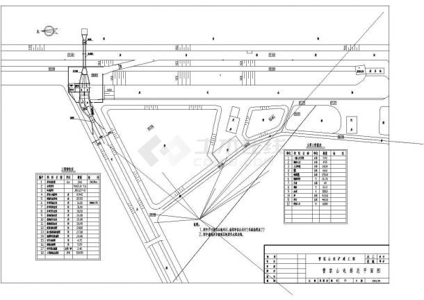 电排站水利设施cad总平面设计施工图-图一