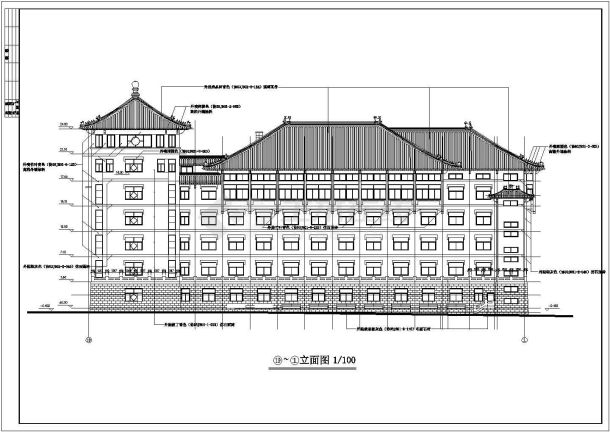 某七层古典风格医院建筑设计CAD方案-图二