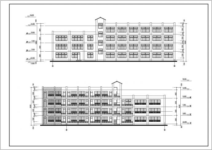 某地四层框架结构中学建筑设计施工图_图1