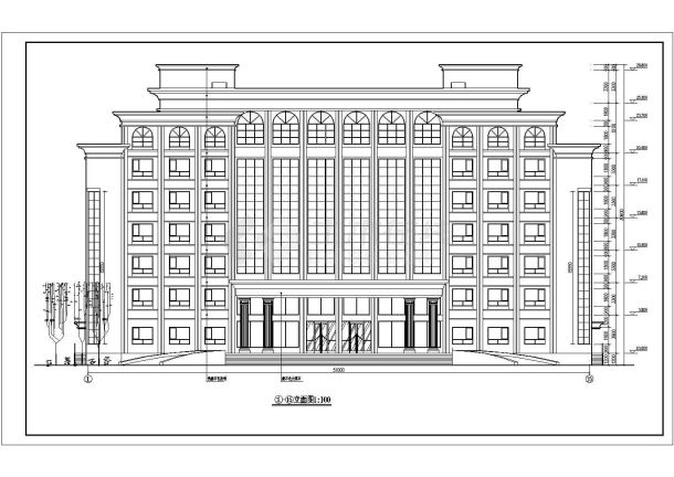 某七层框架结构简欧风格办公楼建筑设计施工图-图二