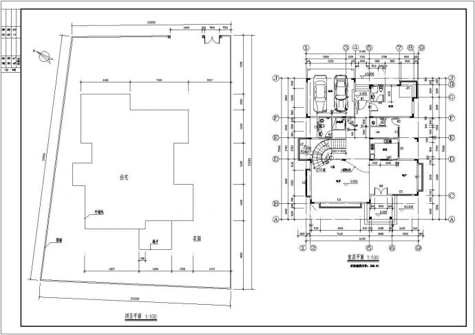 某三层独栋别墅建筑设计CAD施工图_图1