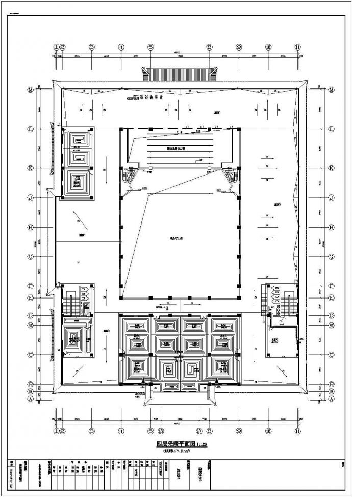 寿阳县某四层文化中心地板采暖设计施工图纸_图1