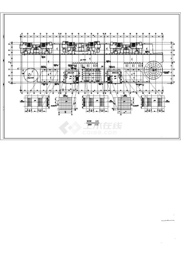 三层商场建筑设计施工图含防火防烟分区图-图一