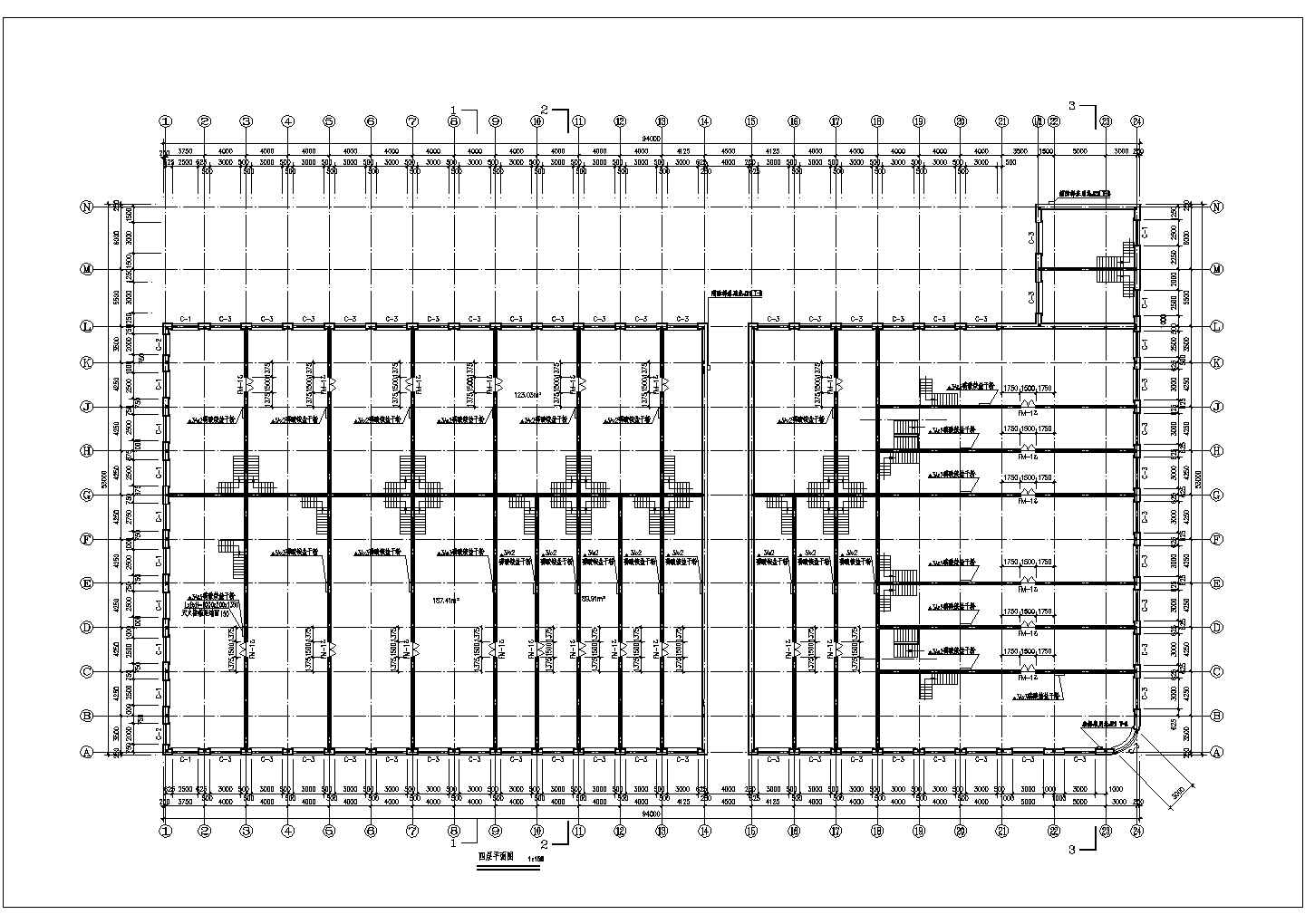 四层框架结构商场建筑设计施工方案图