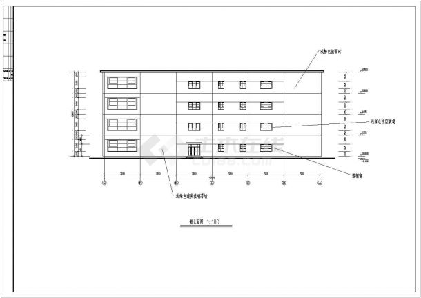 四层框架结构2074平米中型商场建筑设计施工图-图一