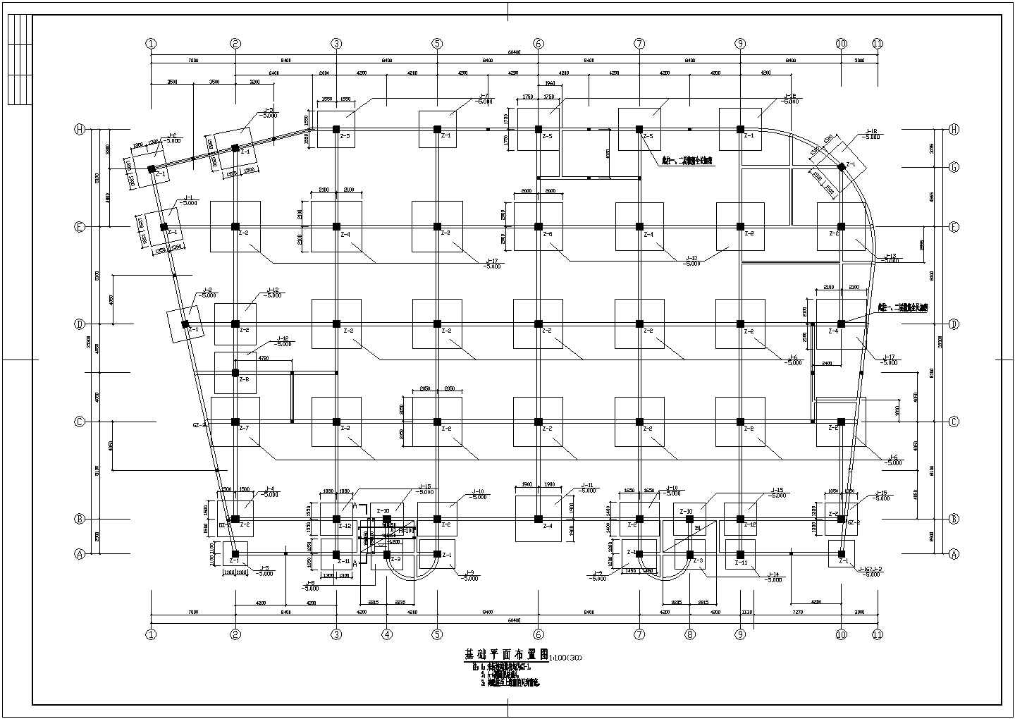某三层商场建筑设计施工图含结构图