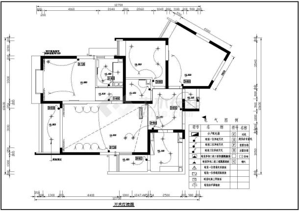 某地四居室装修设计施工CAD图纸-图二
